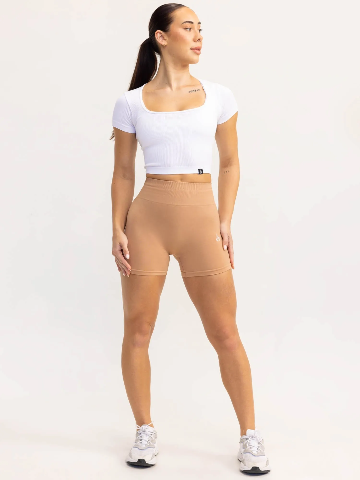 AllSeasonWear Lift 2.0 Rib Seamless T-Shirt - White