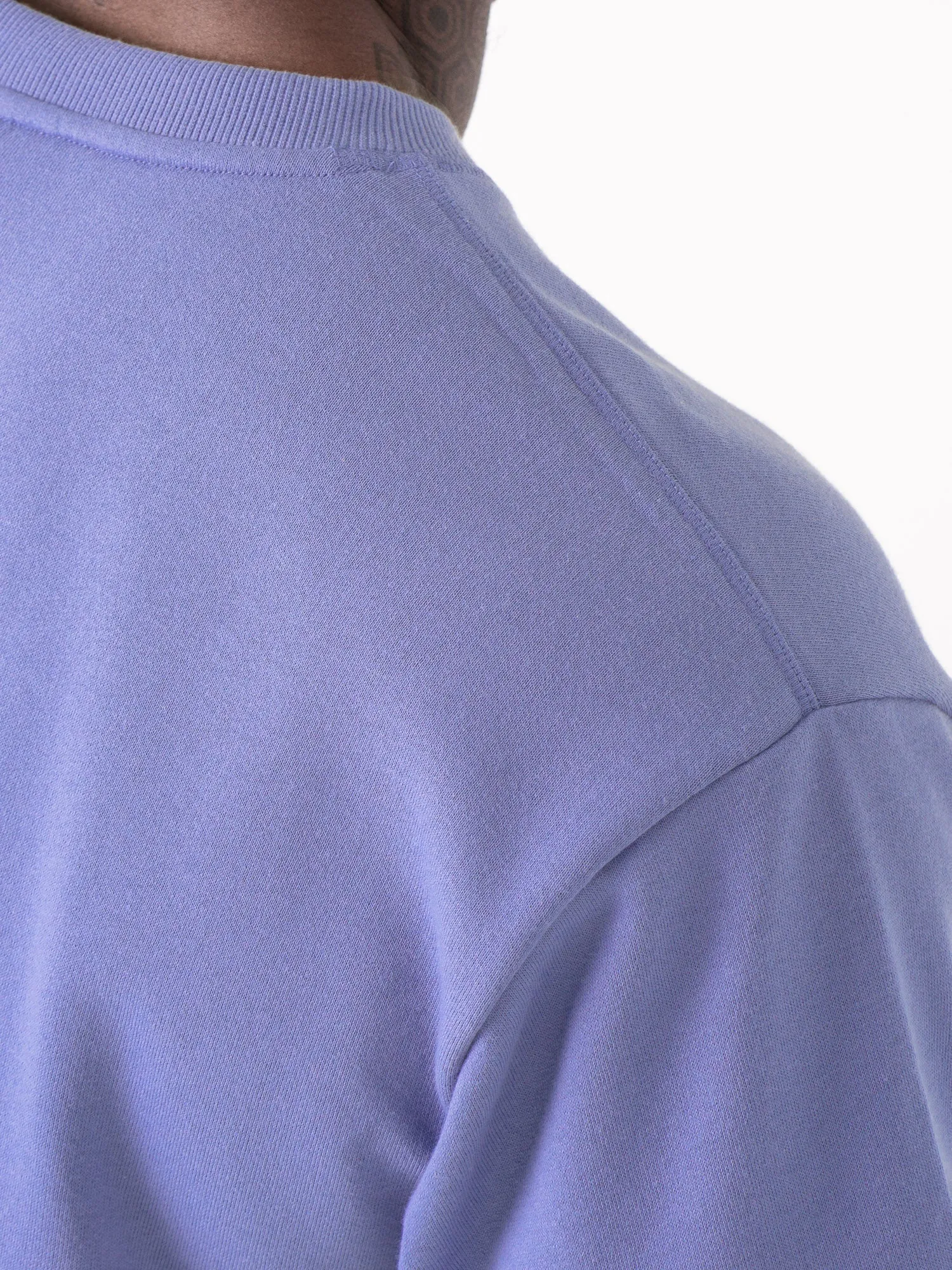 Active Wear Party fun Throwback Fleece Oversized T-Shirt - Indigo Blue