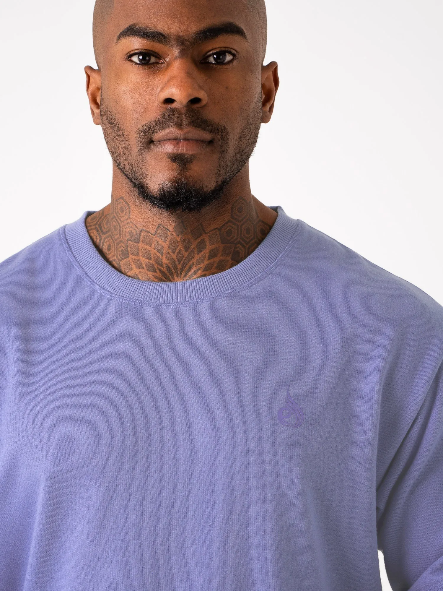 Zero Waste Production Throwback Fleece Oversized T-Shirt - Indigo Blue