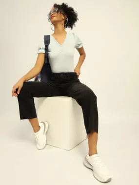 Minimal Edge Madame Black Loose Fit Cotton Jeans