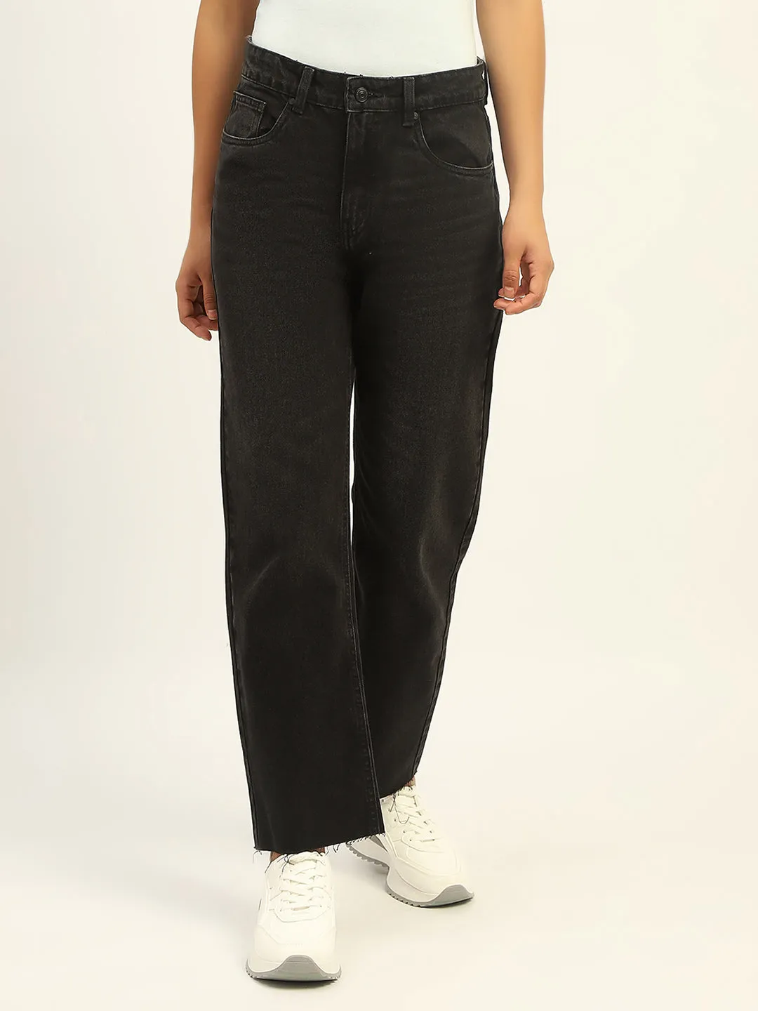 Madame Black Loose Fit Cotton Jeans Artist Vibe Sustainable