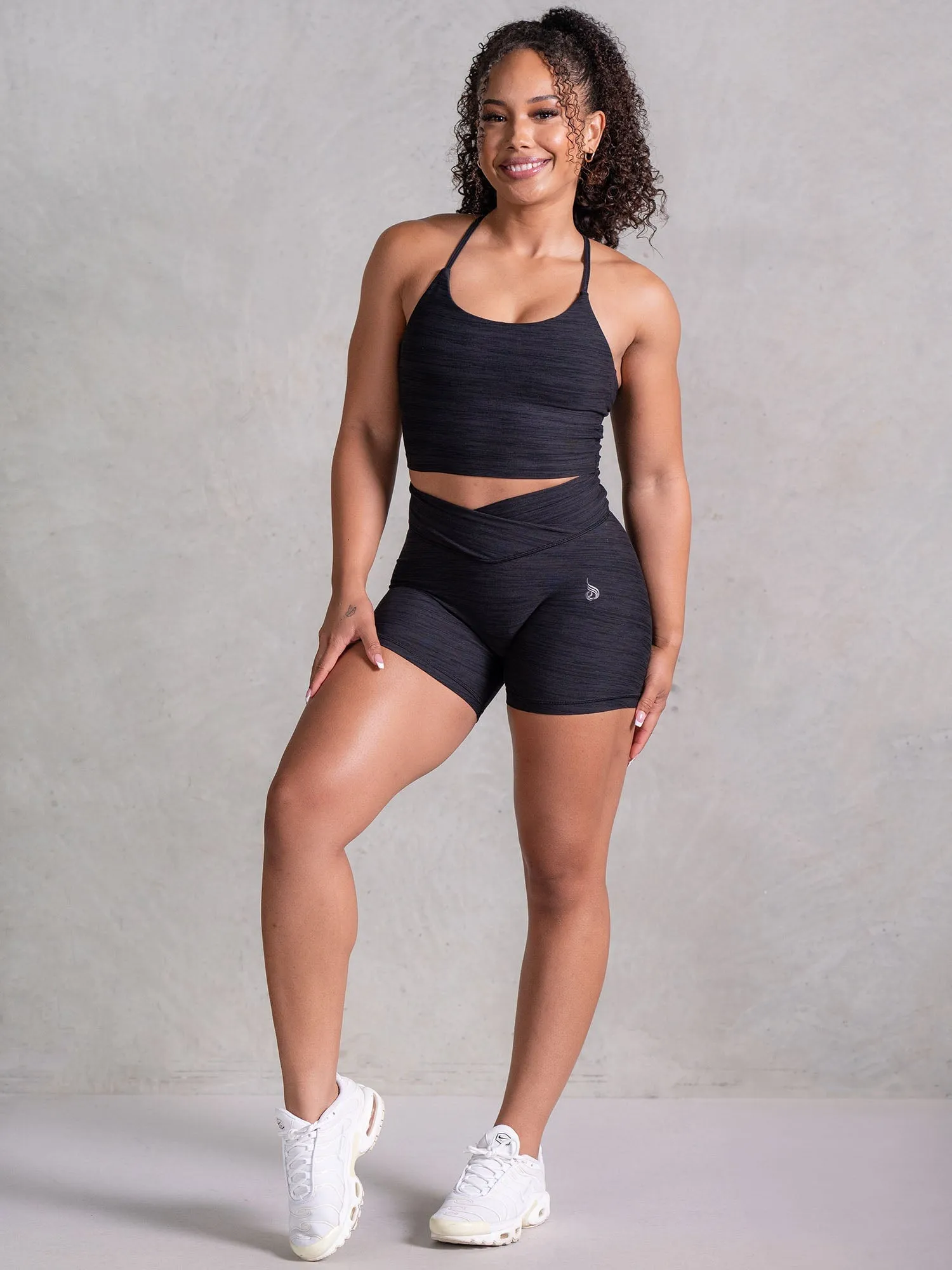 FlexibleElasticatedEdging Icon Tank Bra - Black Marl