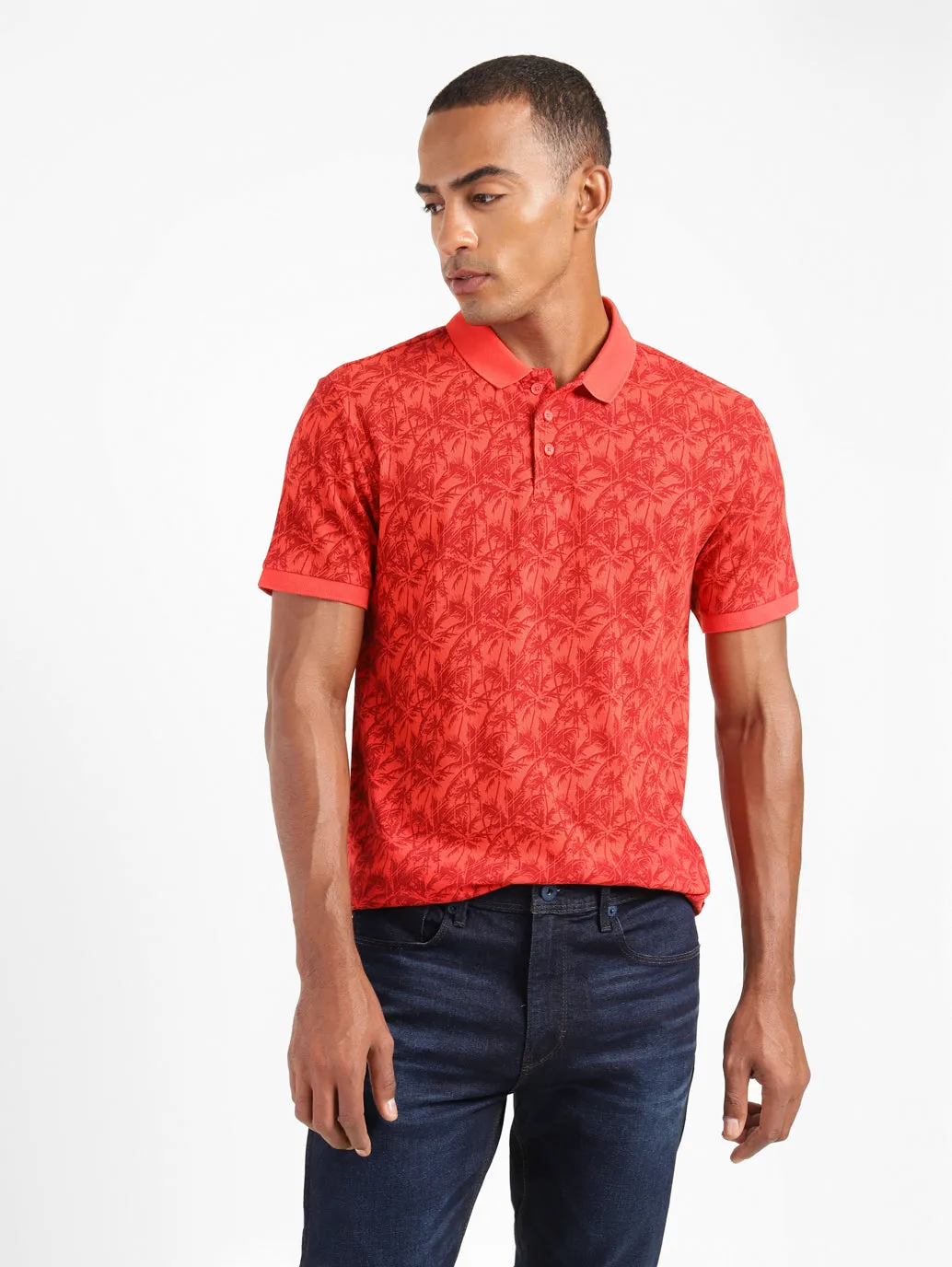 Men's Tropical Print Polo T-Shirt Sporty apparel
