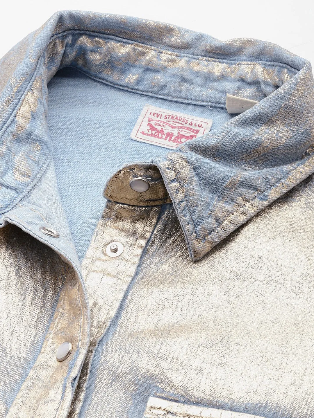 Street Wear Women's Printed Regular Fit Denim Shirt