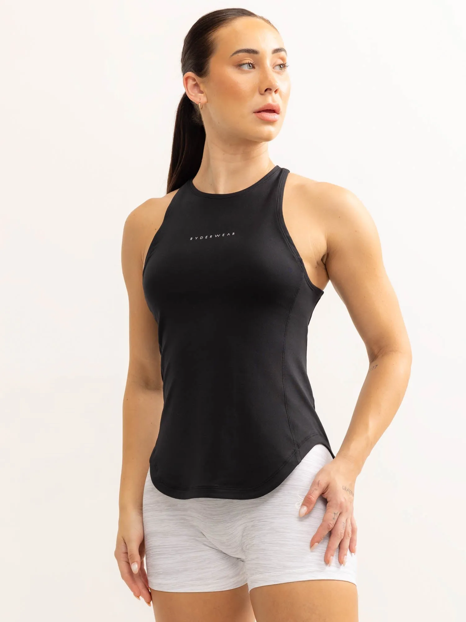 UltraSoftLining All Purpose Casual Cut Soft Tech Slim Fit Tank - Black