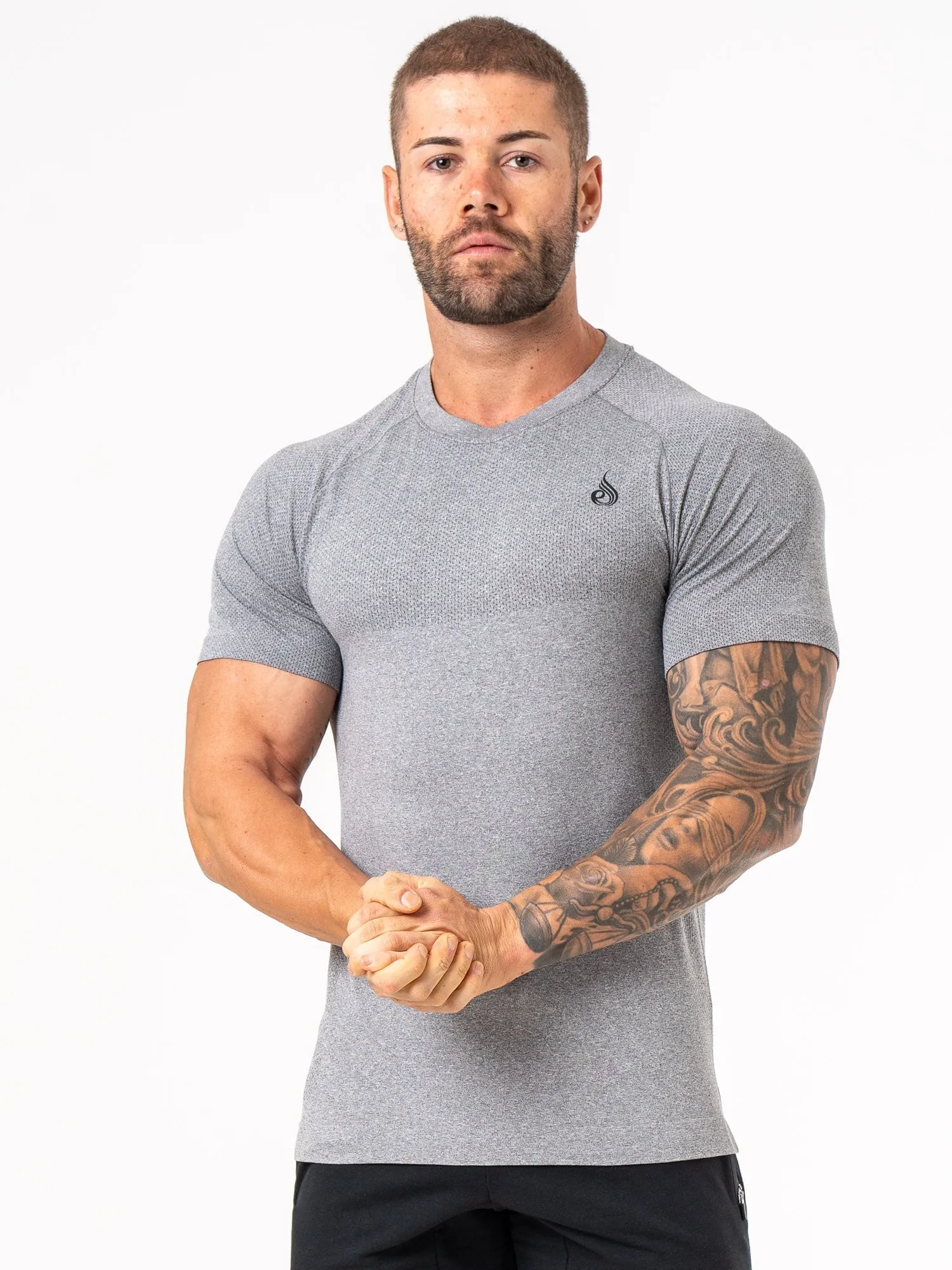 Element Seamless T-Shirt - Charcoal Marl Minimal Comfort Breathable Active Wear