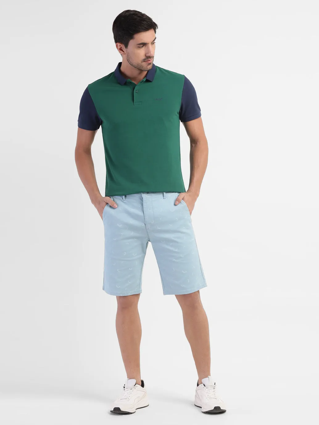 Timeless Wearable Men's Colorblock Polo T-shirt Green