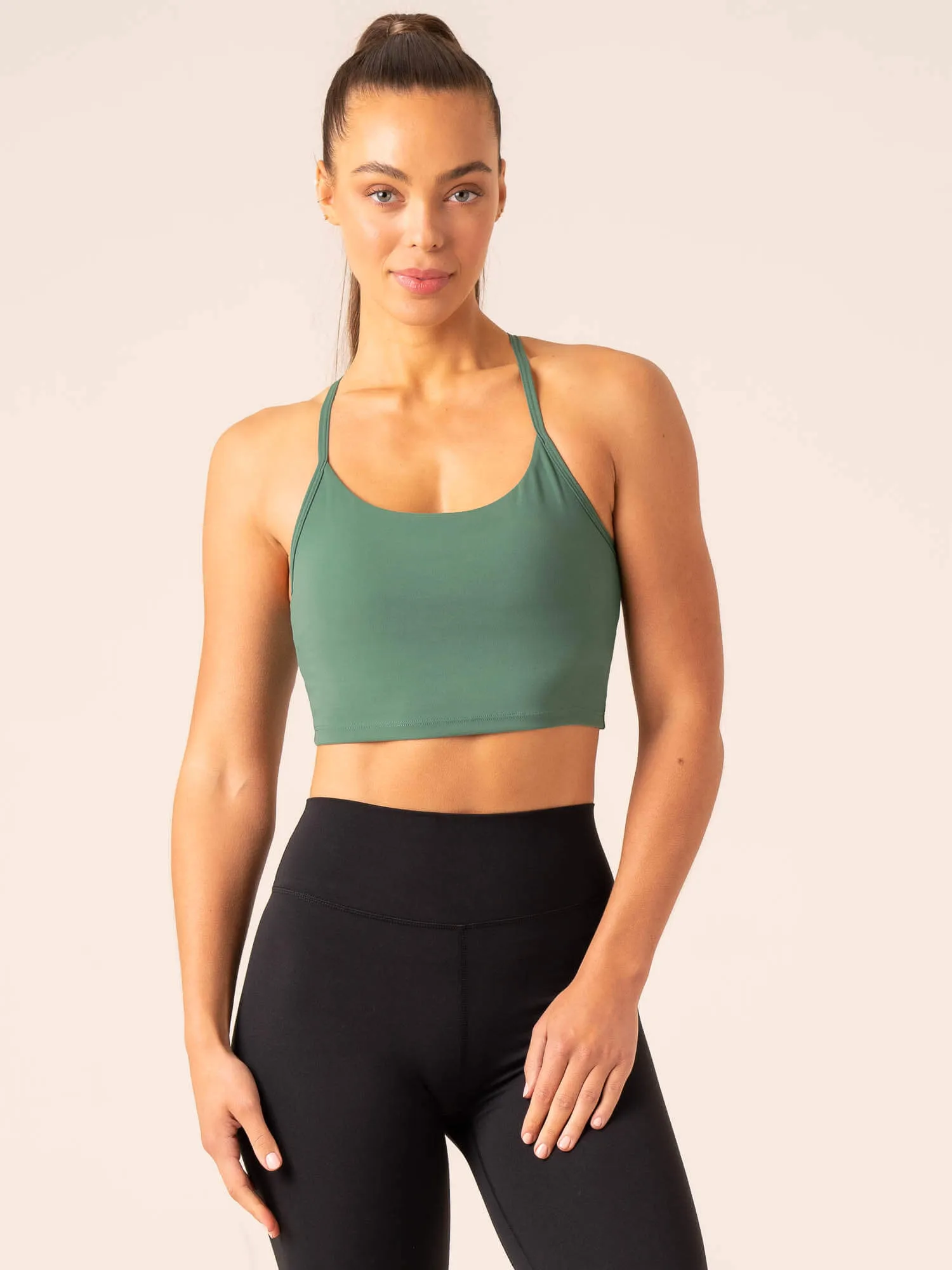 Embody Compression Tank Bra - Dark Green Adjustable Hemline Tagless Collar