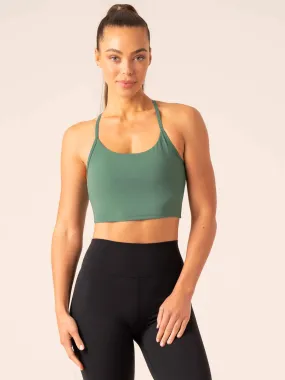 Embody Compression Tank Bra - Dark Green Adjustable Hemline Tagless Collar