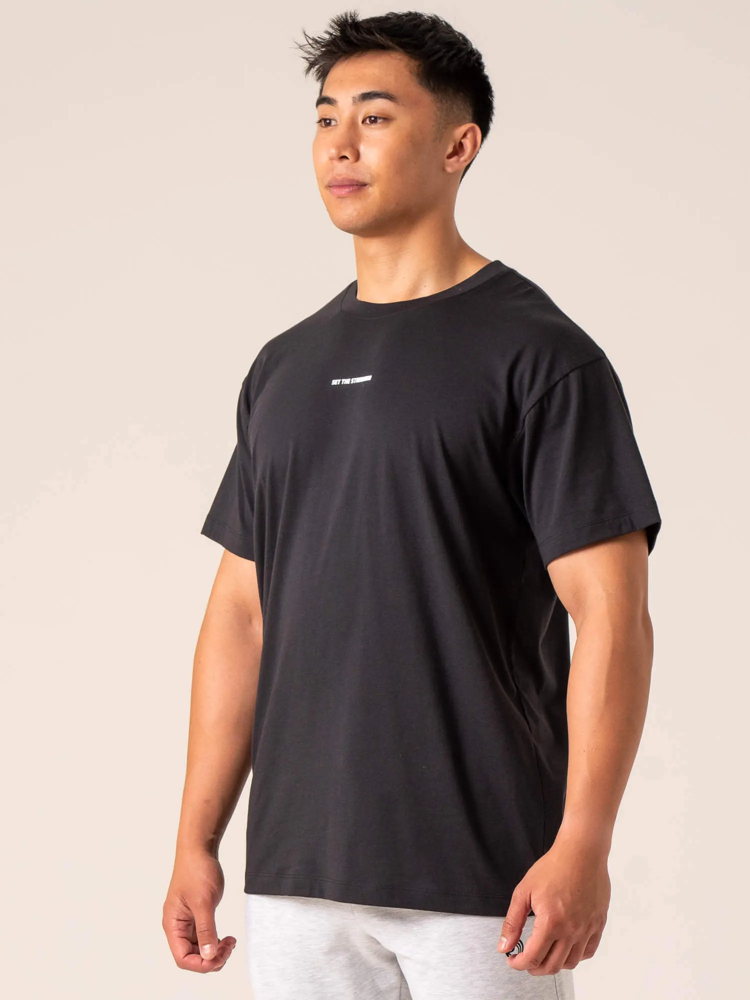 Breathable Wearable Emerge Oversized T-Shirt - Faded Black