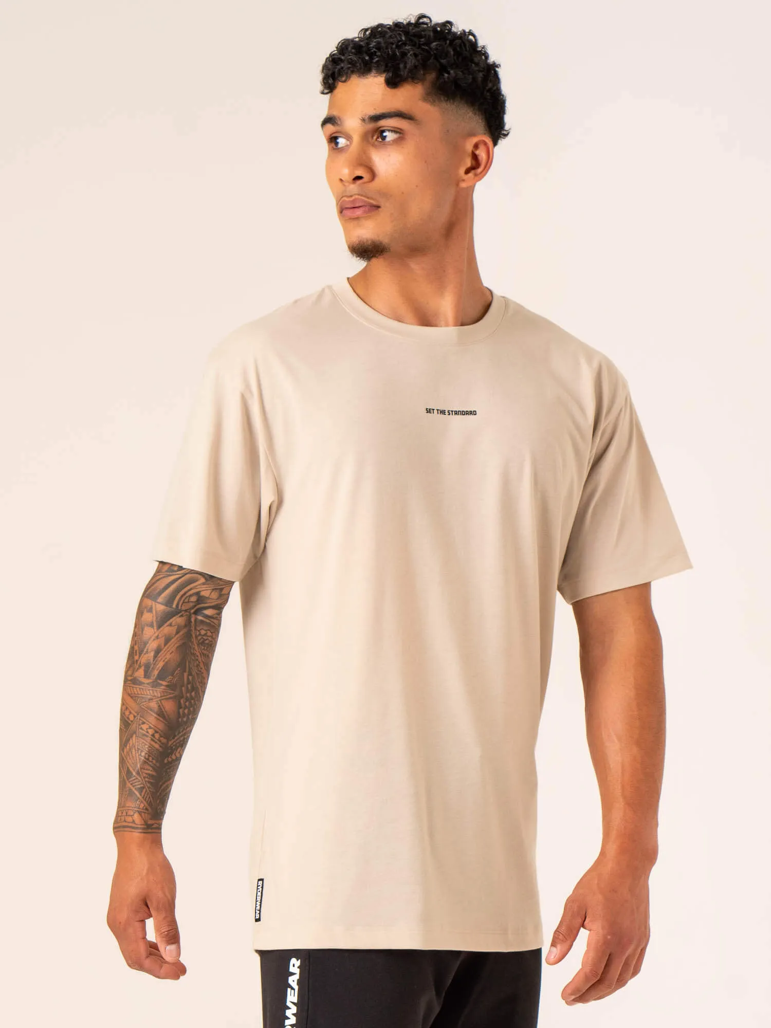 Light Fit Fashion Top Emerge Oversized T-Shirt - Sand