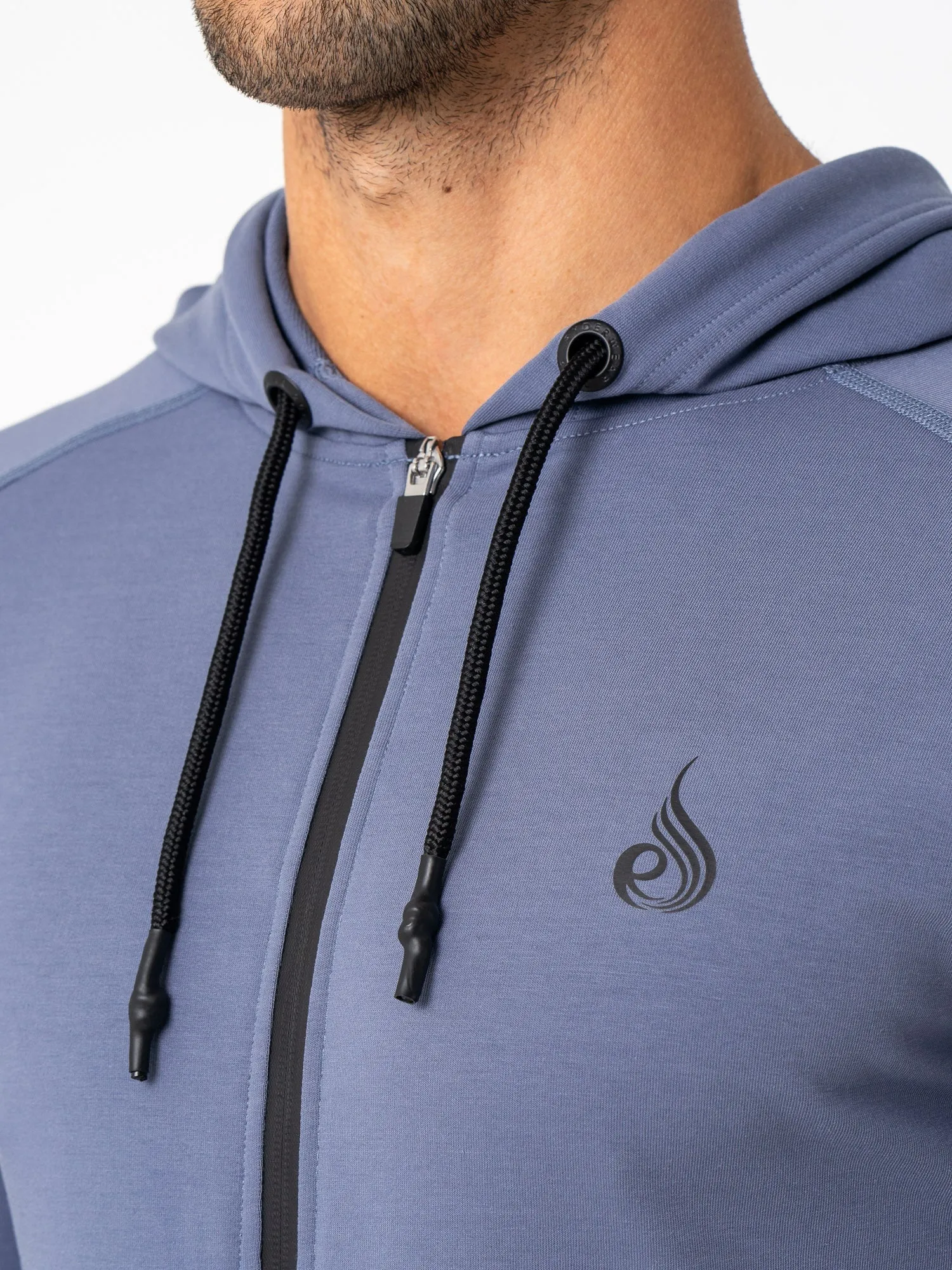 ConvertibleCollar Endurance Zip Up Jacket - Denim Blue