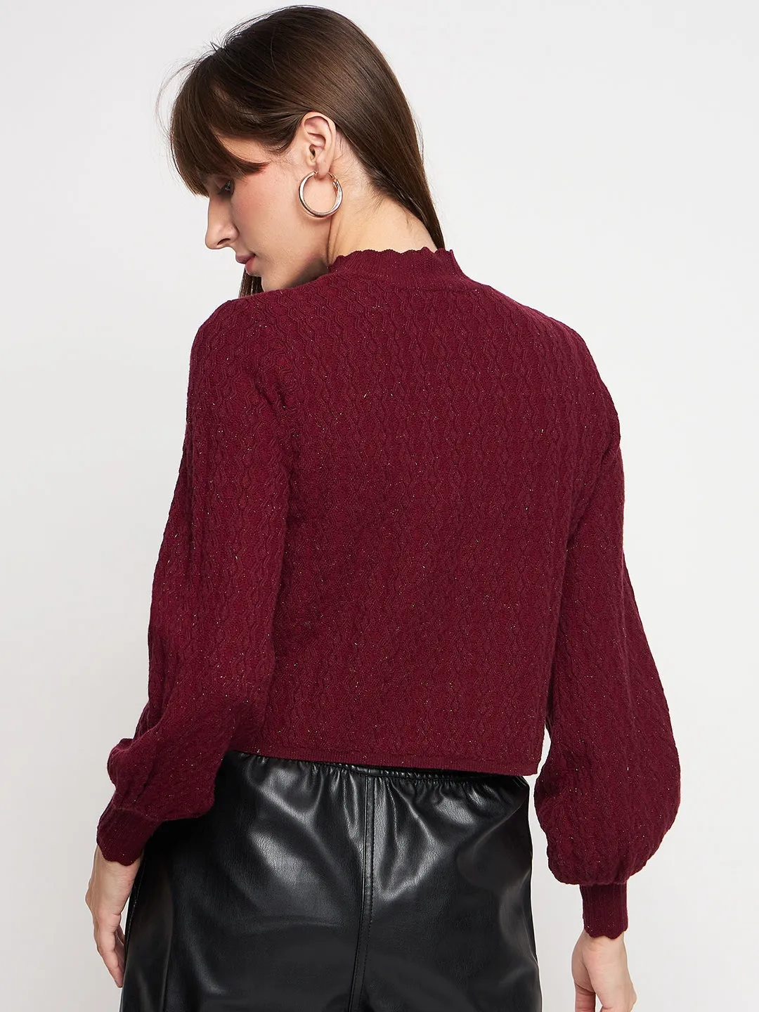 Breathable mesh Madame Wine Pull-On Sweater
