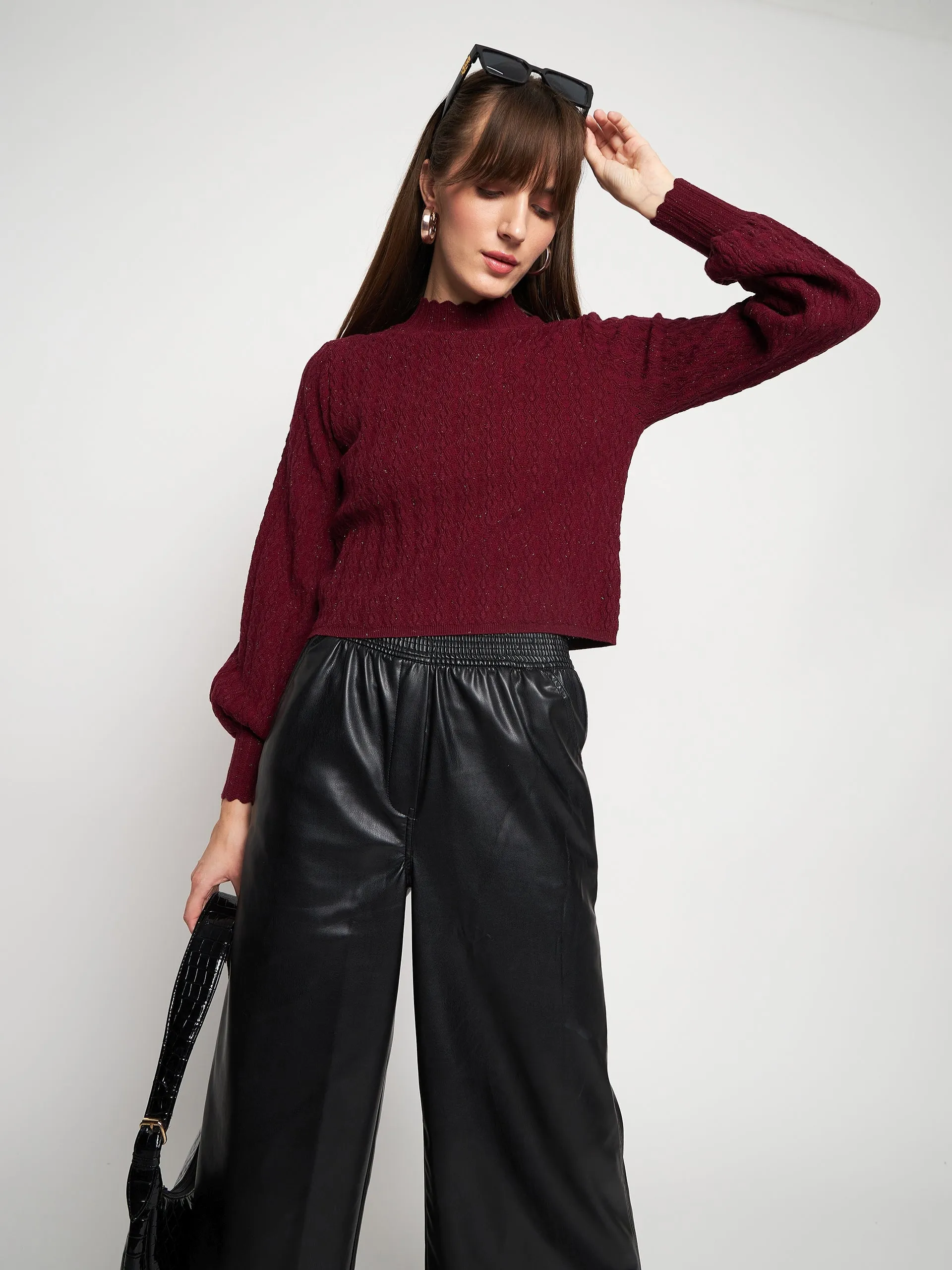 Madame Wine Pull-On Sweater Winter Wear Soft and Cozy Knit