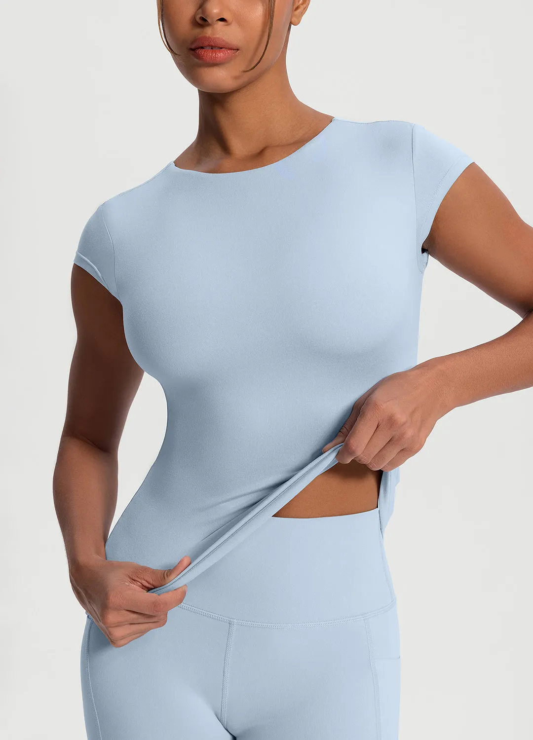 Luxurious Slim Waist Essential Fitted Tee