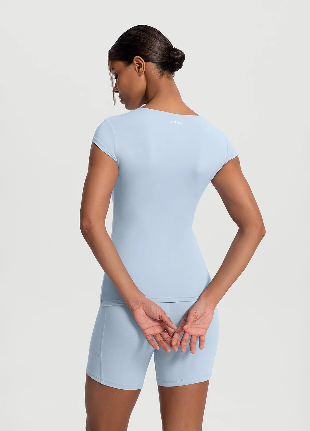 Essential Fitted Tee Organic Cotton Construction StretchReinforcedArmholes