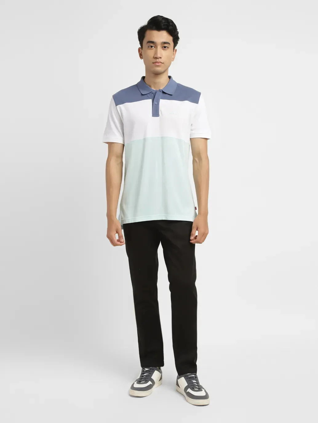Men's Colorblock Slim Fit Polo T-shirt tailored look