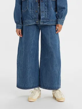 Utility Basic standard fit Women's Blue Wideleg Fit Mid Rise Jeans