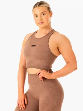 Breathable mesh Excel Seamless Tank - Mocha Marl