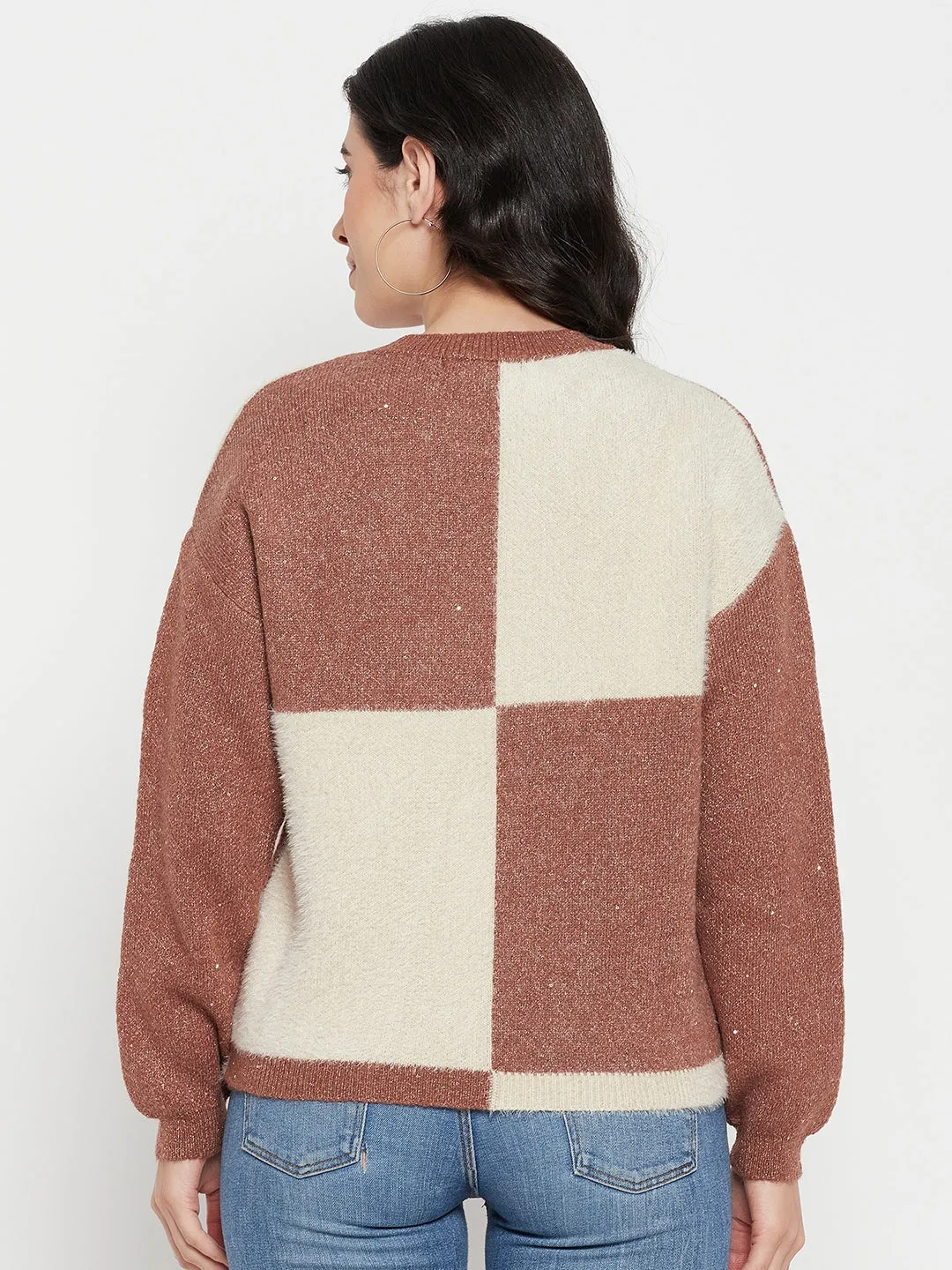 Madame Brown Round Neck Sweater All-day Comfort Sporty Flex