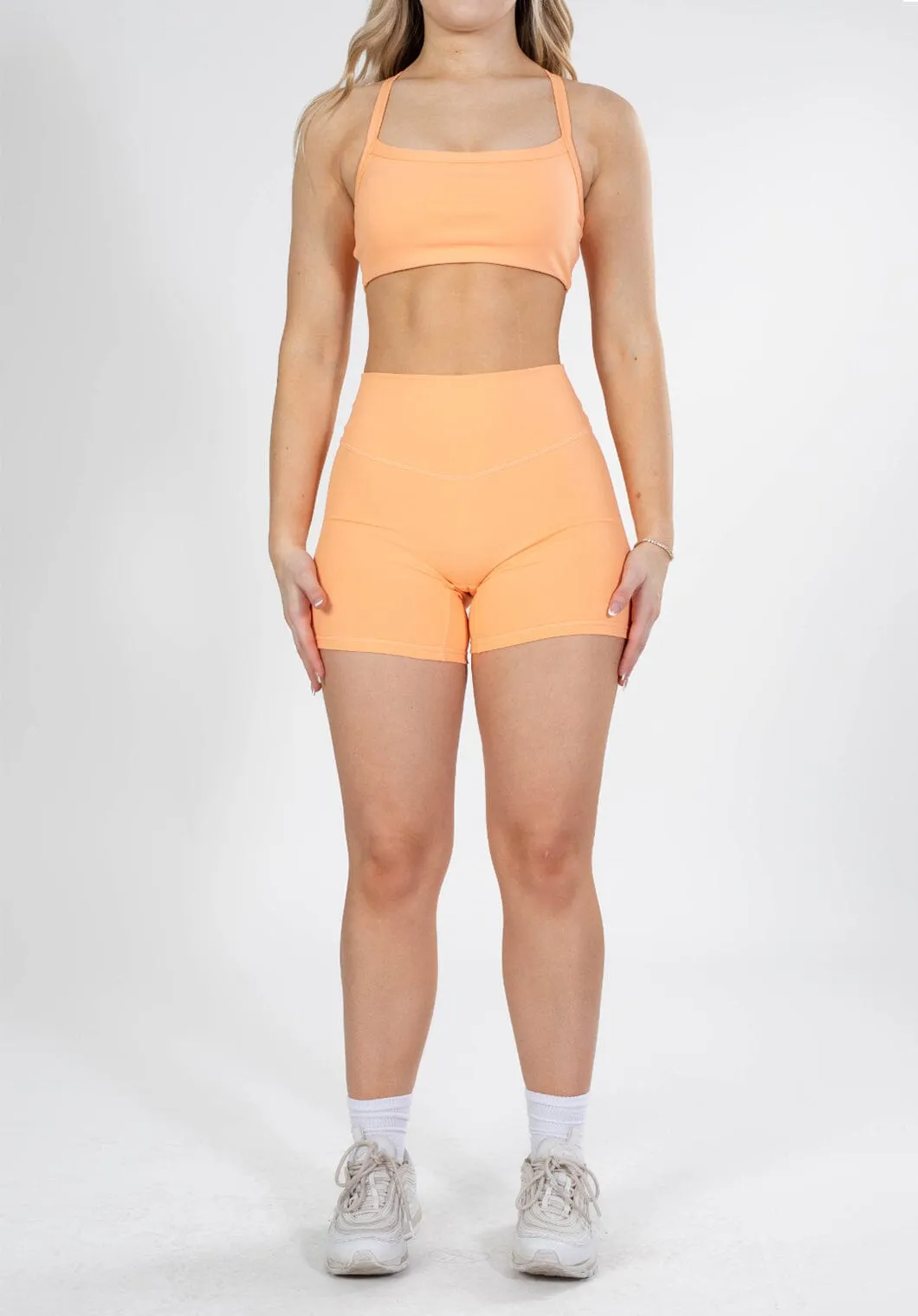 Comfort Tech Dance wear UltraLux Curve Contour Sculptseam? Short Orangesicle