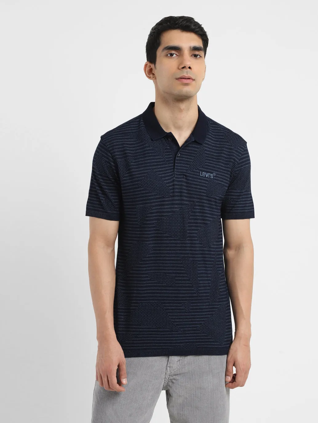 casual top Men's Self Design Polo T shirt