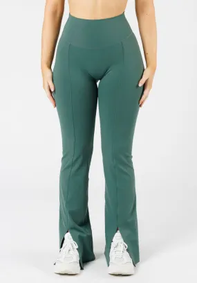 Ankle length Cozy Comfort Fit FormLux Front Slit Sculptseam? Plus Flare Legging 32" Pine