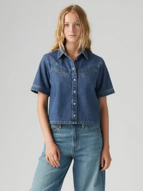 Women's Solid Spread Collar Shirt Wrinkle-Resistant Sustainable Choice