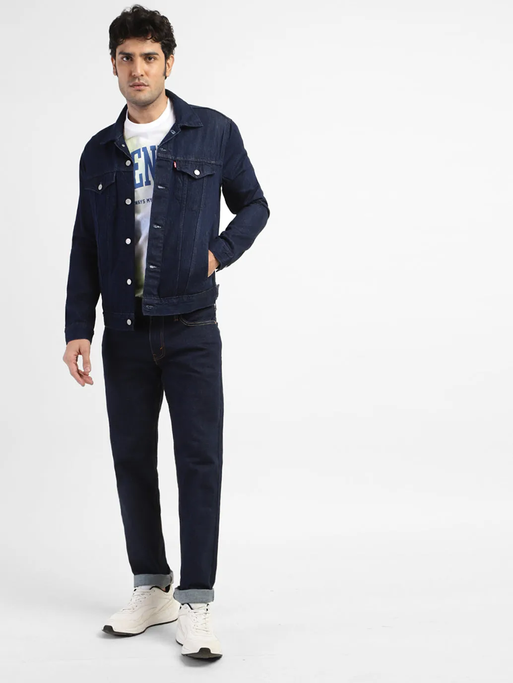 Men's Solid Spread Collar Jacket Cool Tone Adaptive Layering System