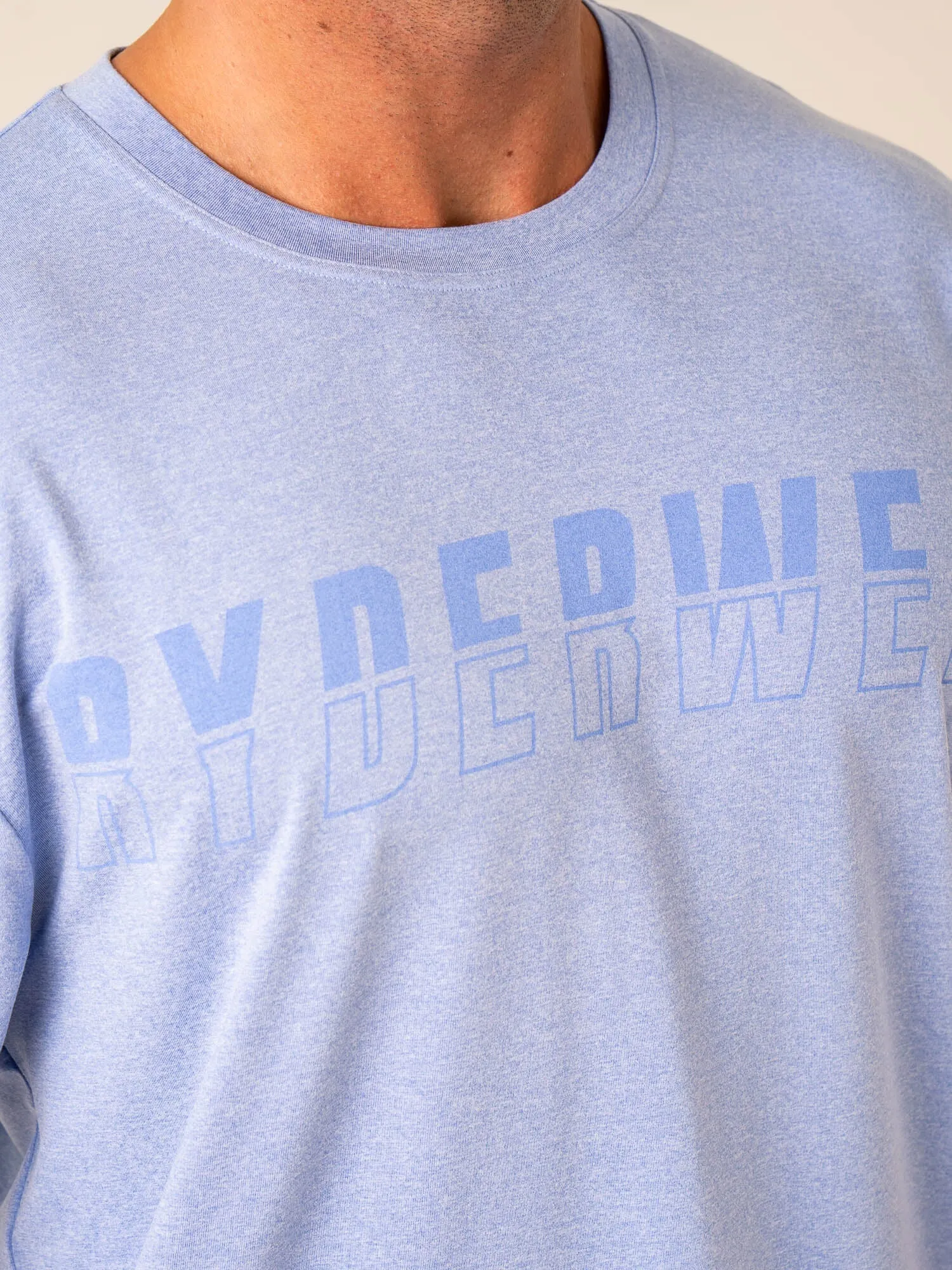 Soft Tech Oversized T-Shirt - Blue Marl NoSideSeams