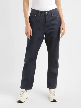 Women's 501 Blue Straight Fit High Rise Jeans Date Night Daily Wear Modern Minimalist Fashion Lover