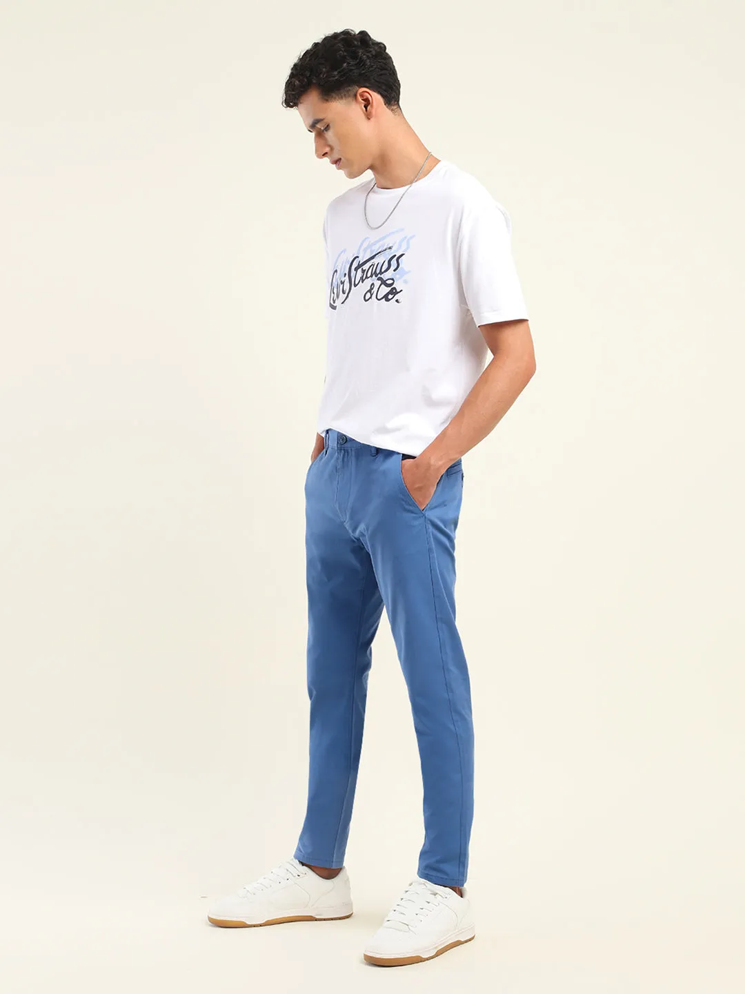 Anti Odor Technology Men's 512 Slim Tapered Fit Blue Chinos