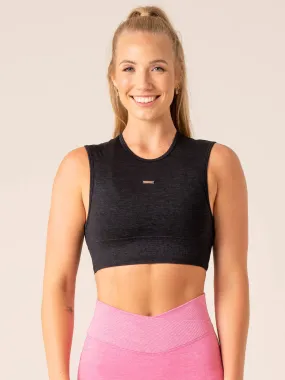 Focus Seamless Tank - Black Marl UPF Protective Fabric