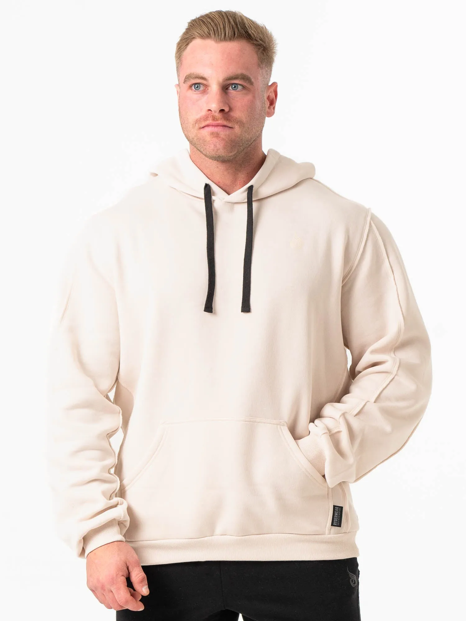 Smooth Zipper Track Modern Day Look Force Hoodie - Bone