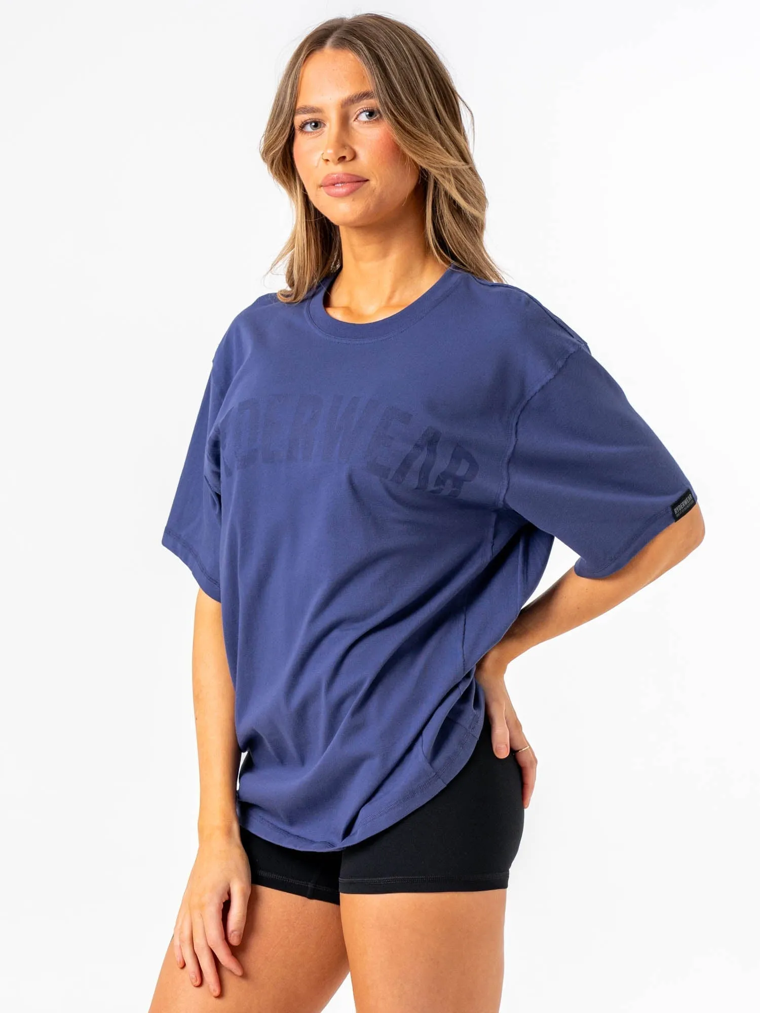 Force Oversized T-Shirt - Indigo Edgy Layerable Look