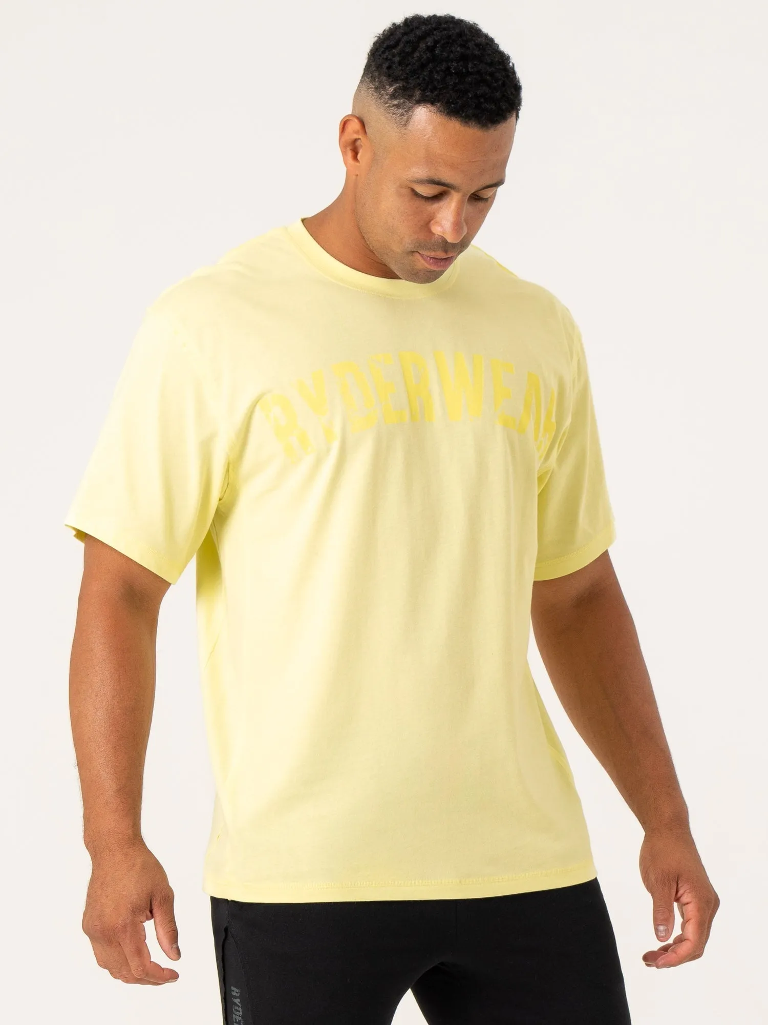Reinforced Shoulders Force Oversized T-Shirt - Lemon