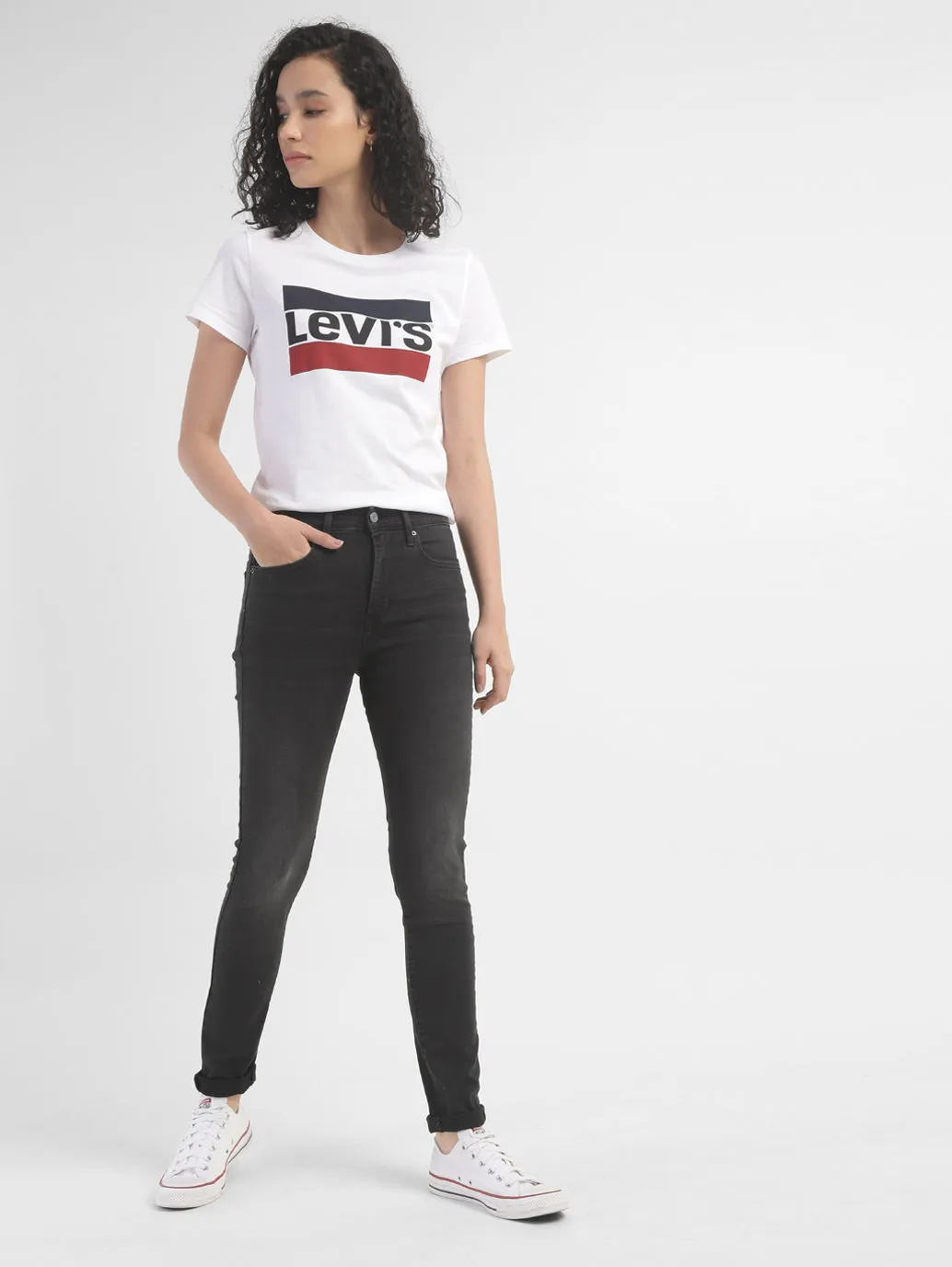 Women's 721 Black Skinny Fit High Rise Jeans Quick Outfit