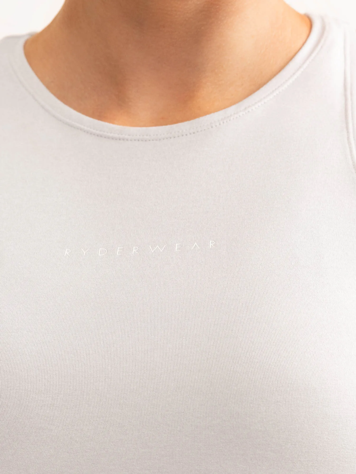 Soft Tech Slim Fit Tank - Grey Marl RibbedTrim