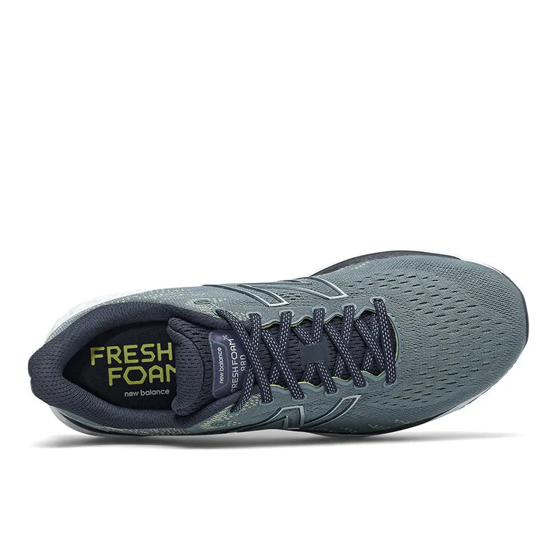 Fresh Foam 880v11 - Ocean Grey with Yellow - Men's flexible insole shoes