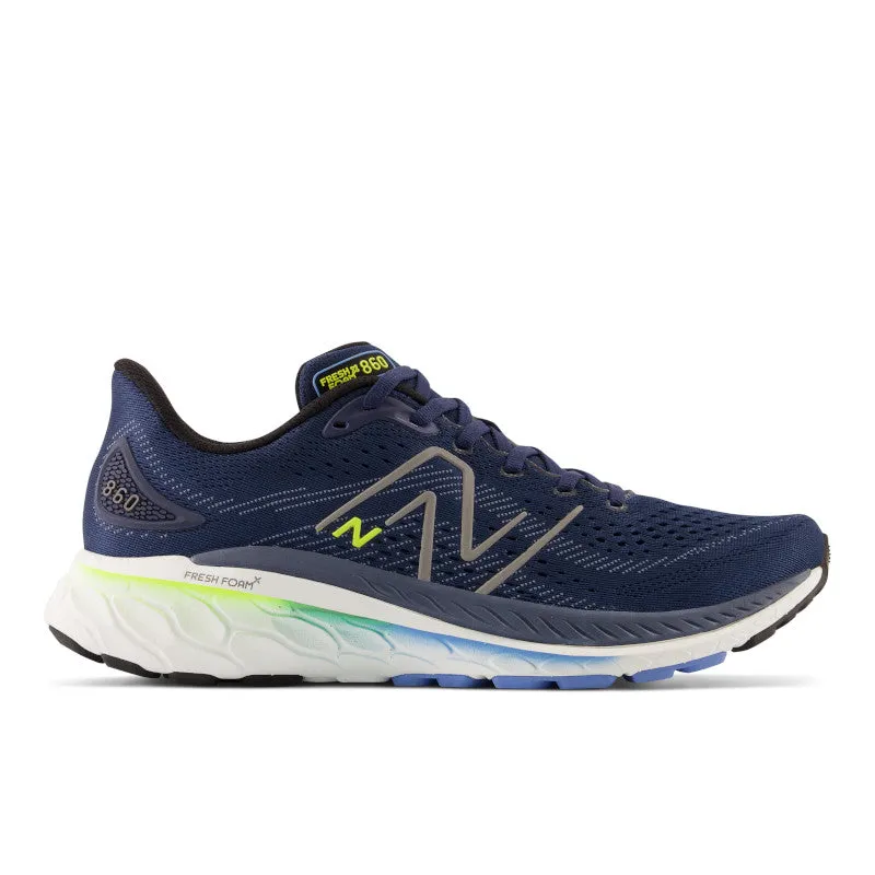 Fresh Foam X 860v13 - Navy with Dark Silver Metallic and Cosmic Pineapple - Men's grassy terrain anti - blister shoe attribute