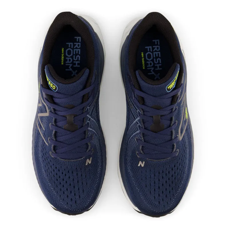 Fresh Foam X 860v13 - Navy with Dark Silver Metallic and Cosmic Pineapple - Men's Low Profile Midsole Advanced Abduction Plate