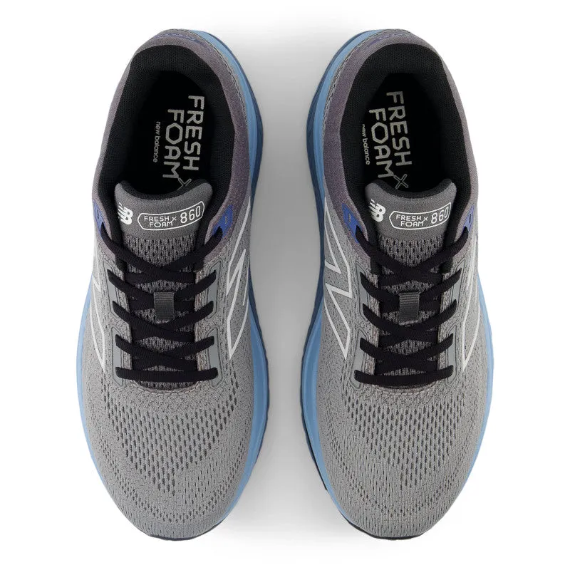 hook - and - loop closure shoes Fresh Foam X 860v14 - Slate Grey with Chrome Blue and Sea Salt - Men's