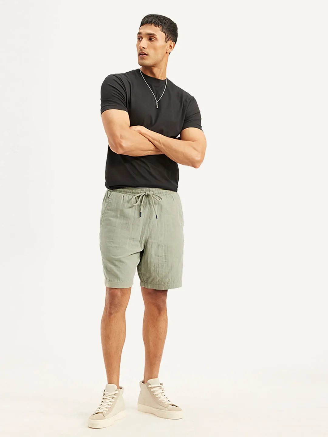 Slim Profile Men's Olive Relaxed Fit Shorts