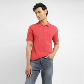 High-End Look Effortless Layer Men's Solid Slim Fit Polo T-shirt