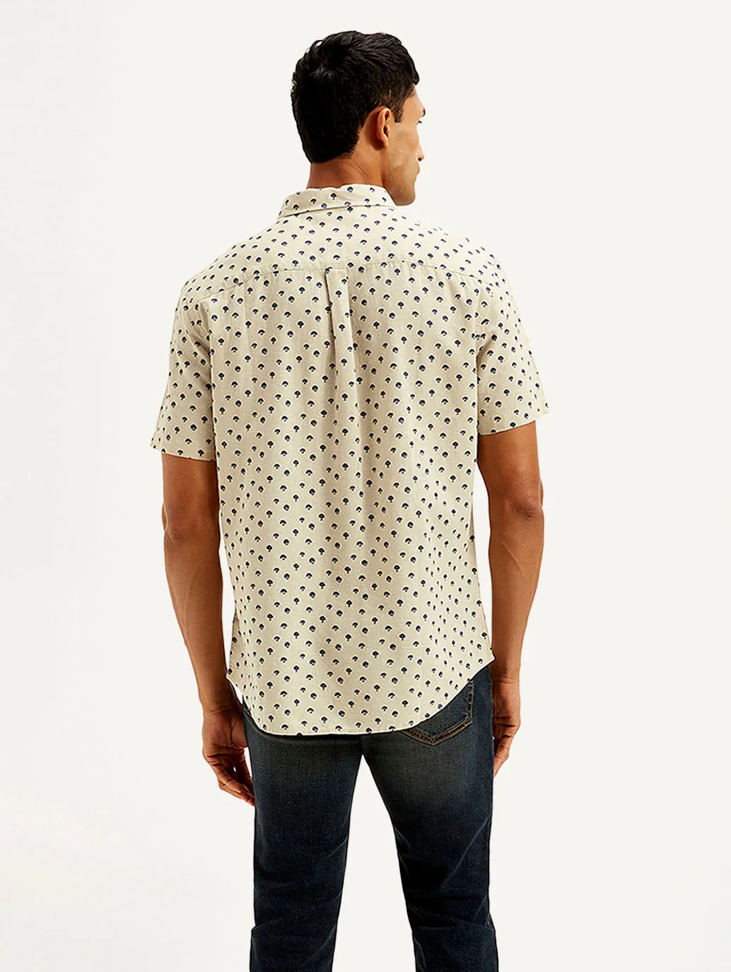 Reinforced Side Vents Men's Floral Slim Fit Shirt