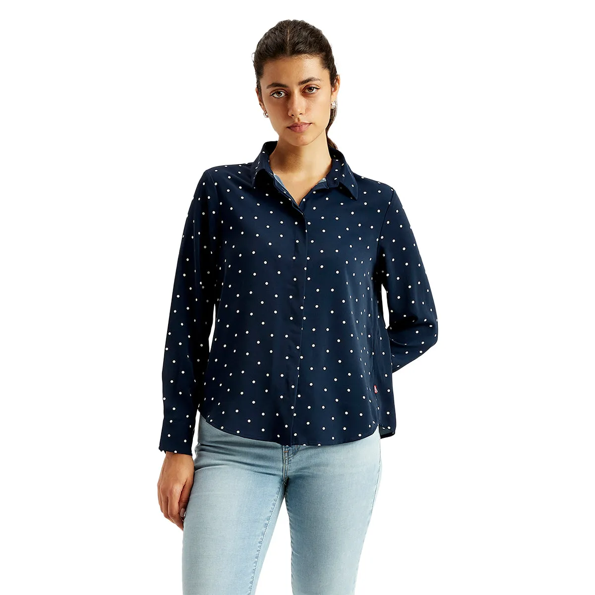 Women's Polka Dot Regular Fit Shirt Versatile Design
