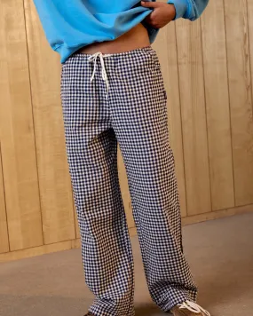Gingham Drawstring Pants - Navy Blue/White AbrasionGuardTape