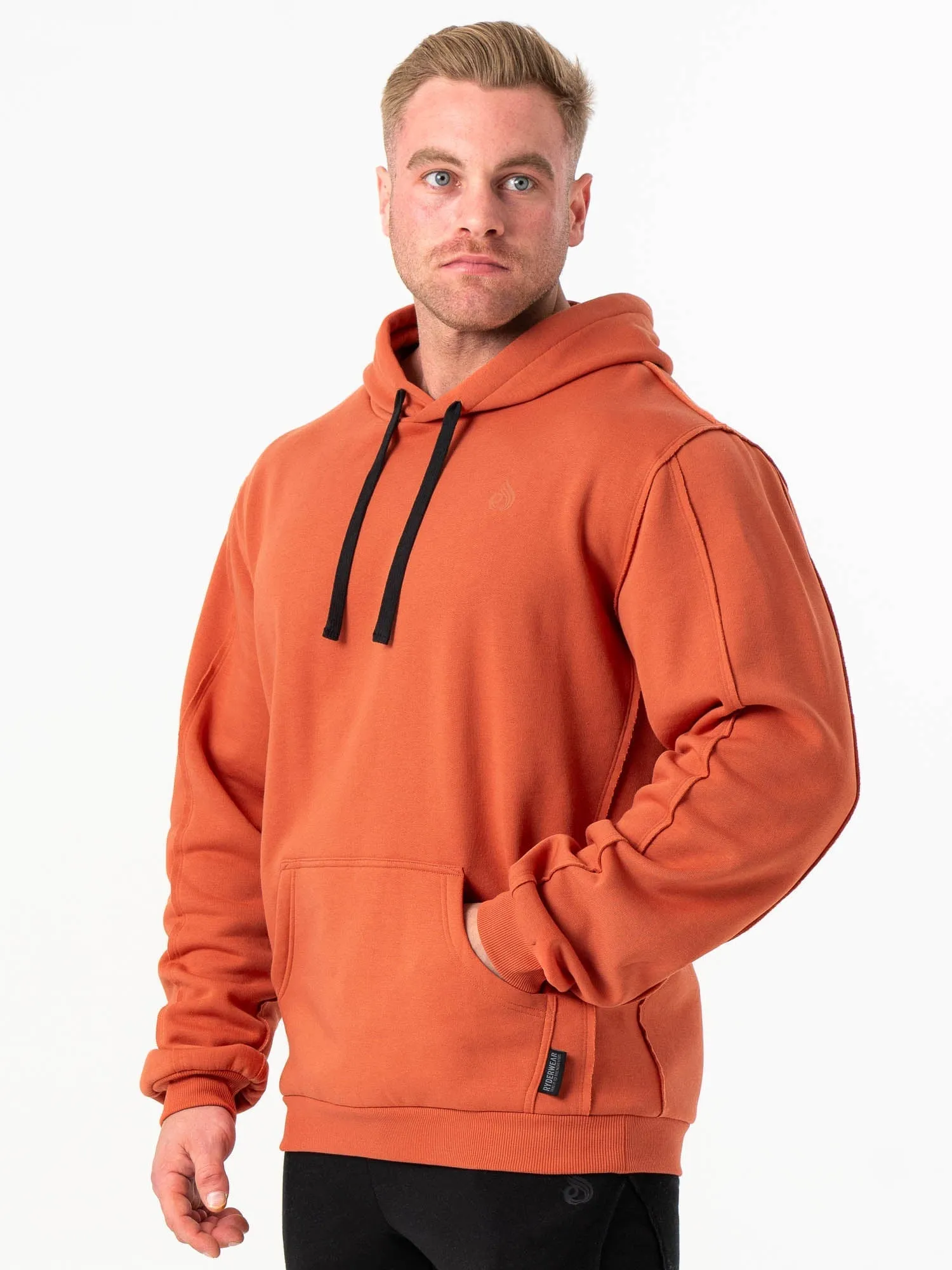 Subtle Design Detail Simple Layers Force Hoodie - Terracotta