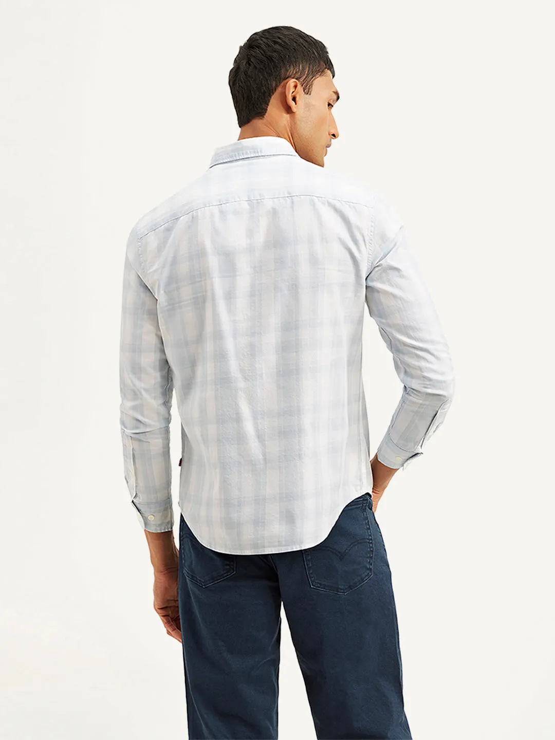 Men's Checkered Slim Fit Shirt Matte Finish