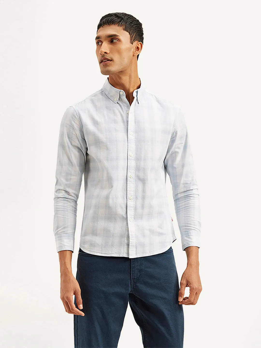 Timeless Fit Men's Checkered Slim Fit Shirt
